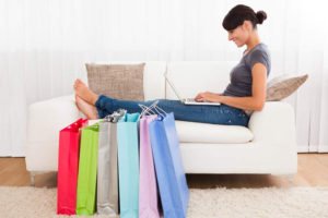 online shopping and shopping bags